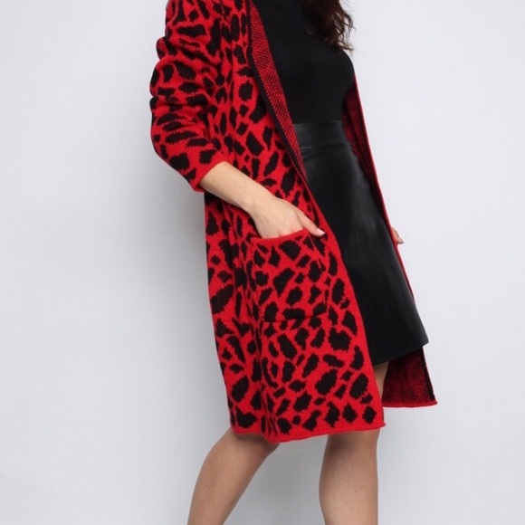 Red Riding Leopard Cardigan - Picture 3 of 4